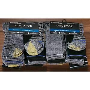 Gold Toe Edition Men's Short Crew Socks Shoe Size 6-12.5 Package Of 6 (2 PACKS)